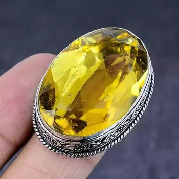 Натуральный цитрин, ювелирное кольцо ручной работы из серебра 925 пробы, размер 7,5 w2q98