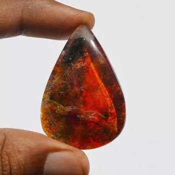 Натуральный цветной садовый кварц лодолит, драгоценный камень кабошон грушевидной формы 77 карат, 43x29x8 мм 43x29x8 mm разноцветный