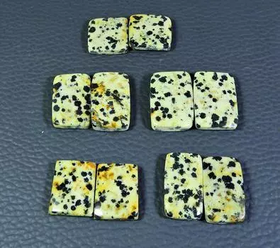 Натуральный далмантион, пара, восьмиугольный кабошон, драгоценный камень, 5 пар, лот RQ-344