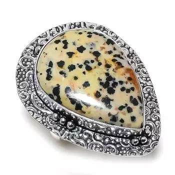 Натуральный далматинская яшма, ювелирное кольцо из стерлингового серебра 925 пробы, размер 9 g9A74