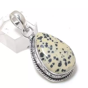 Натуральный далматинский яшмовый драгоценный камень, ювелирное кольцо из стерлингового серебра 925 пробы, размер 4,8 A0w54