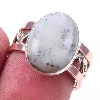 Натуральный дендрит опал драгоценный камень 925 стерлингового серебра двухцветное подарочное кольцо S.7 y5V10