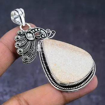 Натуральный дендритный драгоценный камень псиломелан 925 пробы, серебряный кулон 2,56 дюйма E5R10