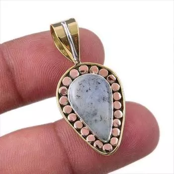 Натуральный дендритовый опал из чистого серебра 925 пробы, подарочный двухцветный кулон 1,50 дюйма W2y95