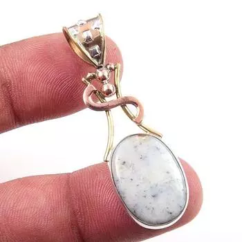 Натуральный дендритовый опал из стерлингового серебра 925 пробы, подарочный двухцветный кулон 1,75 дюйма d4o23