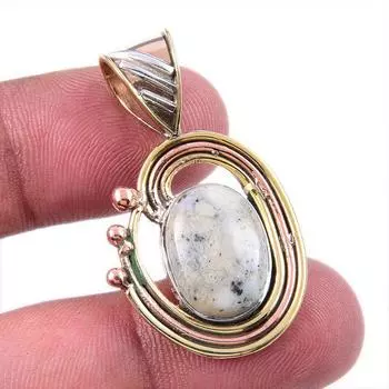 Натуральный дендритовый опал из стерлингового серебра 925 пробы, подарочный двухцветный кулон 1,50 дюйма f5L44