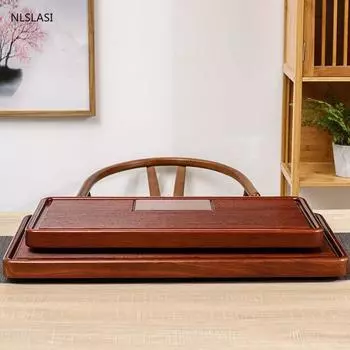 Натуральный деревянный чайный поднос, китайский чайный столик, органайзер для чайной посуды, высокое качество, двойное использование, сервировочный поднос из цельного дерева, аксессуары M2