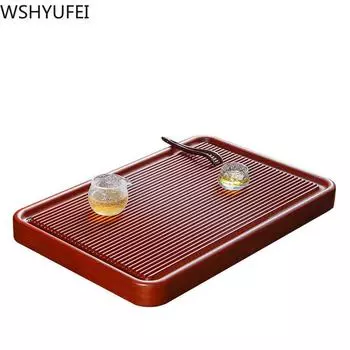 Натуральный деревянный поднос для чая, китайский чайный столик, чайный сервиз, доска высокого качества, бакелитовый поднос двойного назначения, инструменты для китайской чайной церемонии B 40x20x5cm