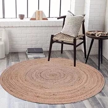 Натуральный домашний индийский джутовый ковер ручной работы ручной работы 90cm x 90cm естественный