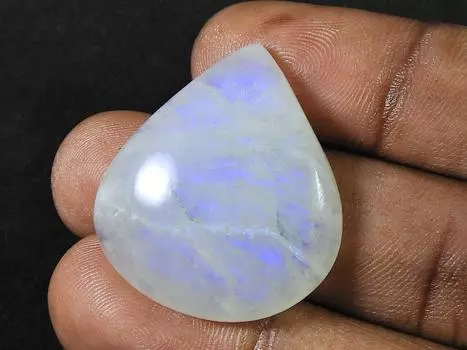 Натуральный дождевой лунный камень огненный кристалл груша кабошон россыпью драгоценный камень 30X27 MM SK-899