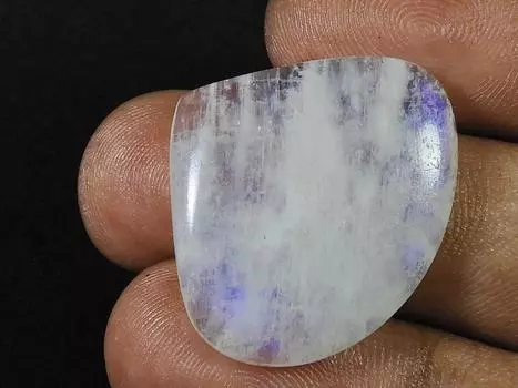 Натуральный дождевой лунный камень огненный кристалл редкий кабошон россыпью драгоценный камень 25X29X4MM SK-901