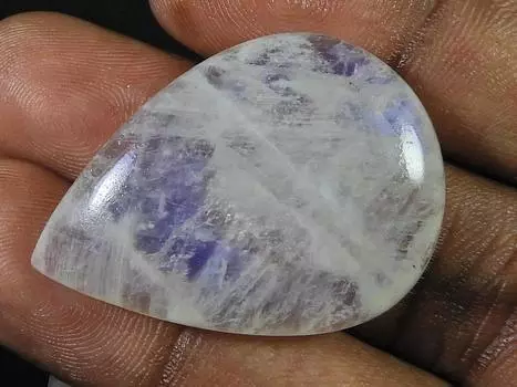 Натуральный дождевой лунный камень огненный кристалл груша кабошон россыпью драгоценный камень 27X37X7MM SK-898