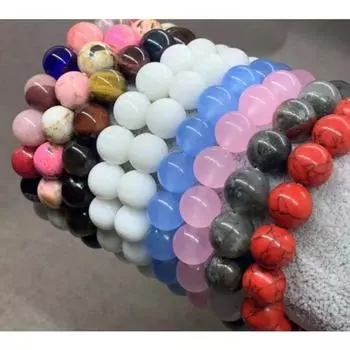 Натуральный драгоценный камень 8 мм из бисера для женщин и мужчин браслет-манжета-браслет
