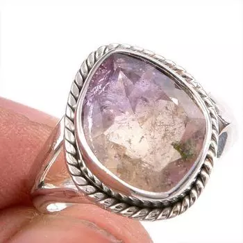 Натуральный драгоценный камень аметрин, ручная работа, кольцо из чистого серебра 925 пробы, размер 6 d9c24