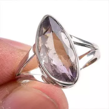 Натуральный драгоценный камень аметрин, ручная работа, кольцо из чистого серебра 925 пробы, размер 7,5 u3A09
