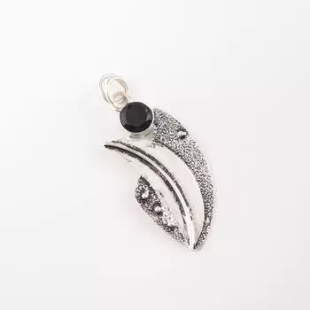 Натуральный драгоценный камень черный оникс, серебро 925 пробы, ювелирные изделия ручной работы, свадебная подвеска PP-36-18