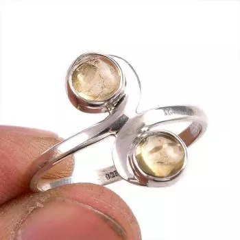 Натуральный драгоценный камень цитрин 925 пробы стерлинговое серебро ювелирное кольцо размер 9.5 L5c50