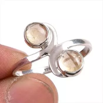 Натуральный драгоценный камень цитрин 925 пробы стерлинговое серебро ювелирное кольцо размер 9.5 B1m72