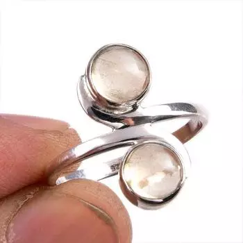 Натуральный драгоценный камень цитрин 925 пробы стерлинговое серебро ювелирное кольцо размер 8.5 L5G03