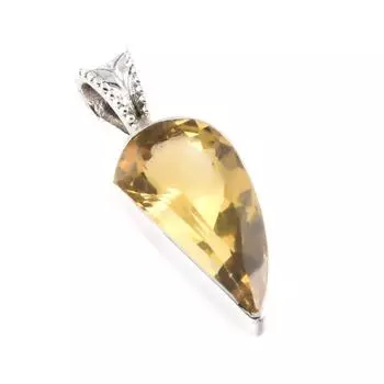 Натуральный драгоценный камень цитрин 925 пробы серебряный подарок ювелирное изделие кулон 1 f5D27