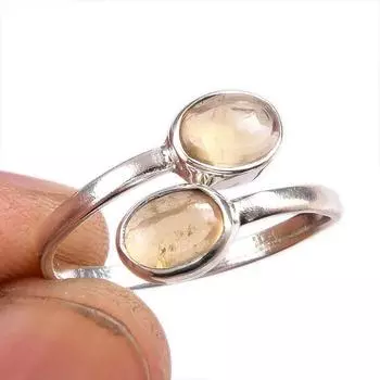 Натуральный драгоценный камень цитрин 925 пробы твердое серебро регулируемое кольцо ювелирные изделия q1P60