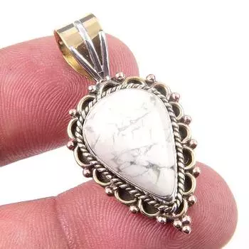 Натуральный драгоценный камень говлит 925 пробы, двухцветный кулон из стерлингового серебра 1,50 дюйма U7U96