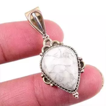 Натуральный драгоценный камень говлит 925 пробы, двухцветный кулон из стерлингового серебра 1,5 дюйма y1Q80