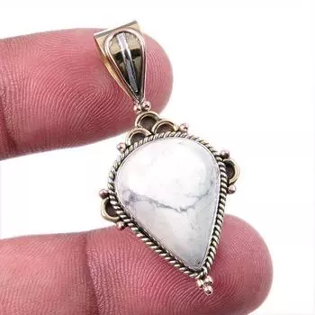 Натуральный драгоценный камень говлит, стерлинговое серебро 925 пробы, двухцветный кулон размером 1,50 дюйма R1a03