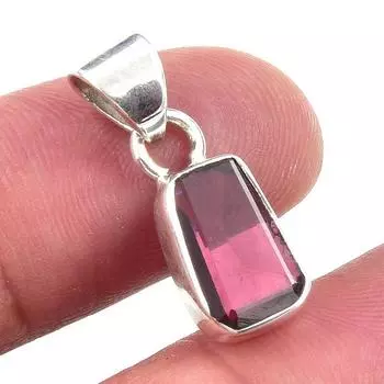 Натуральный драгоценный камень гранат 925 пробы, стерлинговое серебро, подарочная ювелирная подвеска 1 дюйм p8j94