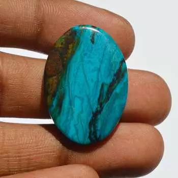 Натуральный драгоценный камень хризоколла псиломелан кабошон, хризоколла кабошон, 25 карат 32x23x4 мм овальной формы, ювелирные изделия ручной работы 32x23x4 MM разноцветный