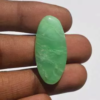 Натуральный драгоценный камень хризопраз кабошон 20 карат размер 34x16 мм овальная форма, изготовление ювелирных изделий ремесло поставки 34x16 MM зелёный