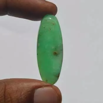 Натуральный драгоценный камень хризопраз кабошон 26 карат размер 32x14 мм овальная форма, изготовление ювелирных изделий ремесло поставки 32x14 MM зелёный