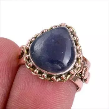 Натуральный драгоценный камень иолит двухцветное ювелирное кольцо из стерлингового серебра 925 пробы размер 6 j2y48