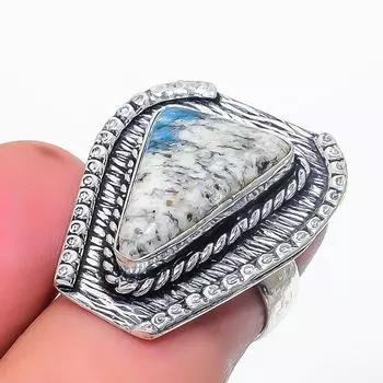 Натуральный драгоценный камень K2 Blue Azurite, ювелирное кольцо из стерлингового серебра 925 пробы, размер 5,5 a8z86