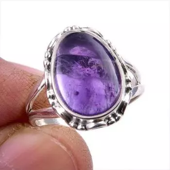 Натуральный драгоценный камень какоксенит 925 пробы, ювелирное кольцо из стерлингового серебра, размер 7 v7K42