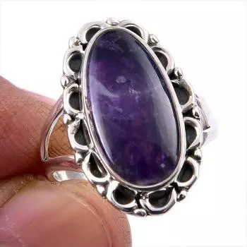 Натуральный драгоценный камень какоксенит 925 пробы, ювелирное кольцо из стерлингового серебра, размер 7 N8e66