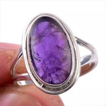 Натуральный драгоценный камень какоксенит 925 пробы, ювелирное кольцо из стерлингового серебра, размер 6 i9G09