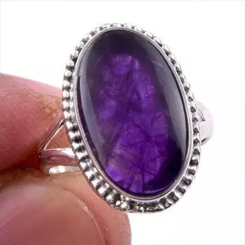 Натуральный драгоценный камень какоксенит 925 пробы, ювелирное кольцо из стерлингового серебра, размер 6 y8m94