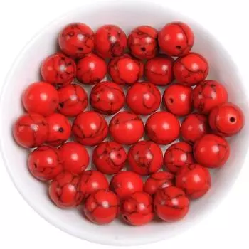 Натуральный драгоценный камень, красная бирюза, бусины 4, 6, 8, 10 мм, свободные бусины-разделители для изготовления ювелирных изделий 4mm-40pcs