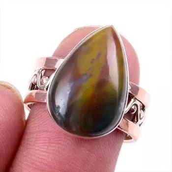 Натуральный драгоценный камень кровавик 925 пробы сплошное серебряное ювелирное изделие двухцветное кольцо S.7.5US k9E33