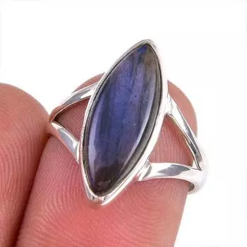 Натуральный драгоценный камень лабрадорит 925 пробы стерлинговое серебро ювелирное кольцо размер 6 w1C39