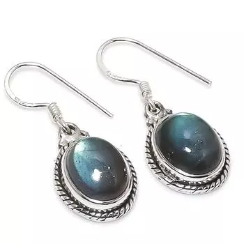 Натуральный драгоценный камень лабрадорит из стерлингового серебра 925 пробы, подарочные серьги 1,25 дюйма M1n85