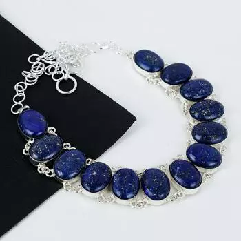 Натуральный драгоценный камень лазурит ручной работы из стерлингового серебра 925 пробы, ожерелье с гальванопластикой, серебряный лазурит для жены, унисекс-кулон на день рождения, подарки для любви 20 синий