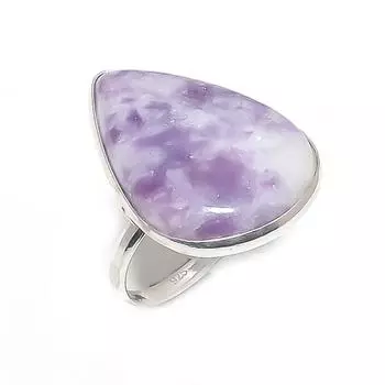 Натуральный драгоценный камень лепидолит 925 пробы серебряное ювелирное кольцо размер 8 z3z12