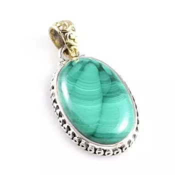 Натуральный драгоценный камень малахит, стерлинговое серебро 925 пробы, подарочный двухцветный кулон 1,5 дюйма v9c84