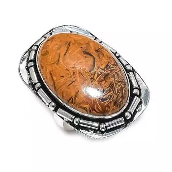 Натуральный драгоценный камень Mariam Jasper, ювелирное кольцо из стерлингового серебра 925 пробы, размер 8,5 e6v45