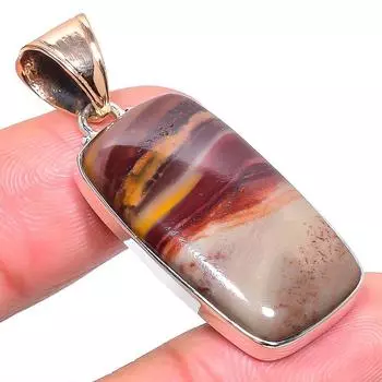 Натуральный драгоценный камень Мукаит из стерлингового серебра 925 пробы, двухцветный подарочный кулон 1,81 дюйма i0b40