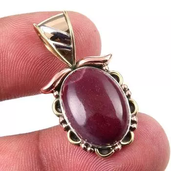 Натуральный драгоценный камень Мукаит, стерлинговое серебро 925 пробы, двухцветный кулон 1,25 дюйма u2y94