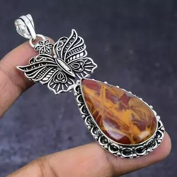Натуральный драгоценный камень Норина Яшма 925 пробы, серебряный ювелирный кулон 3,23 дюйма M5n98