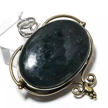 Натуральный драгоценный камень нуммит, двухцветный подарочный кулон из стерлингового серебра 925 пробы, 1,93 дюйма, A1b55